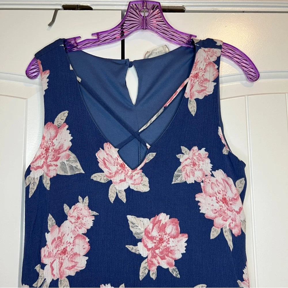Altar'd State Dress Blue & Pink Floral Print Sleeveless Size Medium - Picture 4 of 8